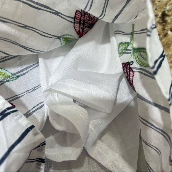 Style Rack Very Rosey White Navy Striped Romper Large - Picture 11 of 13